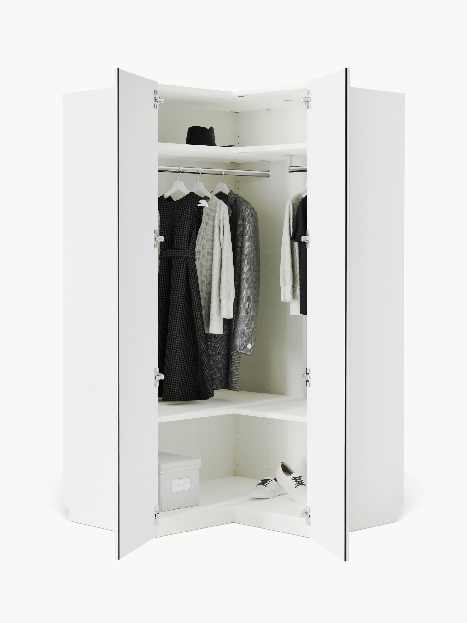 Charlise Corner Wardrobe, Modular, 115 cm Wide