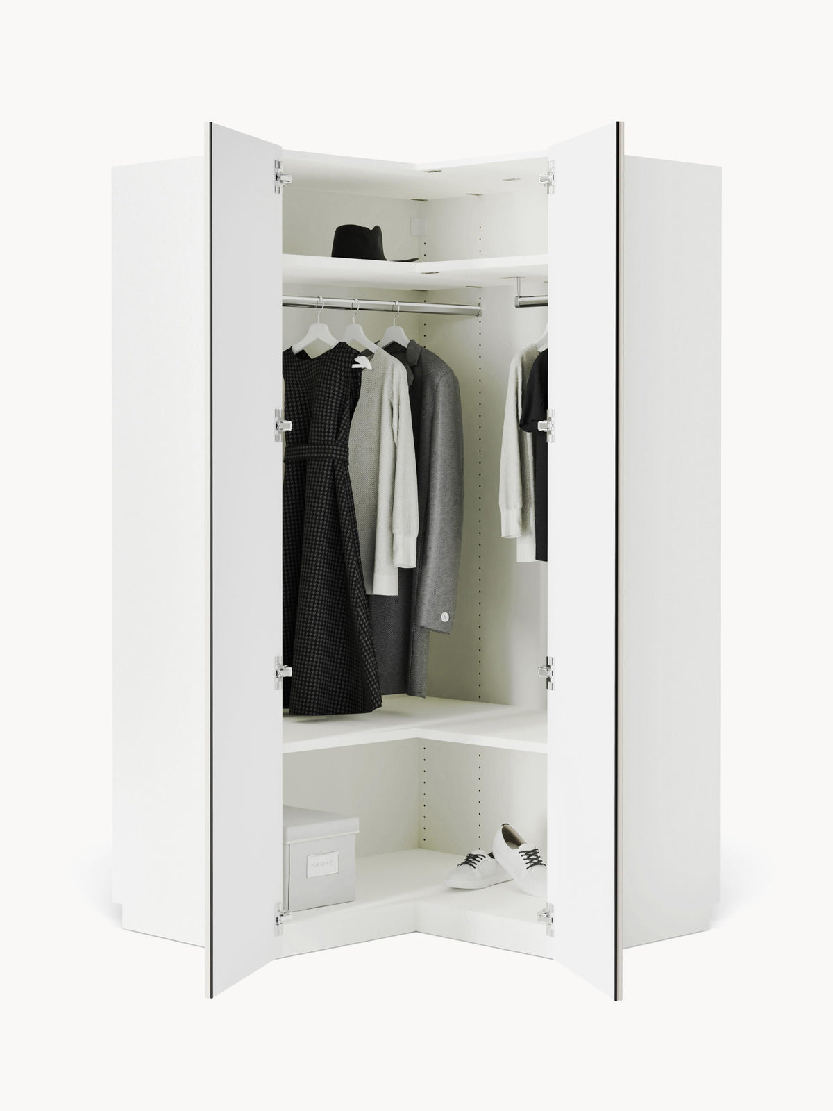 Charlise Corner Wardrobe, Modular, 115 cm Wide