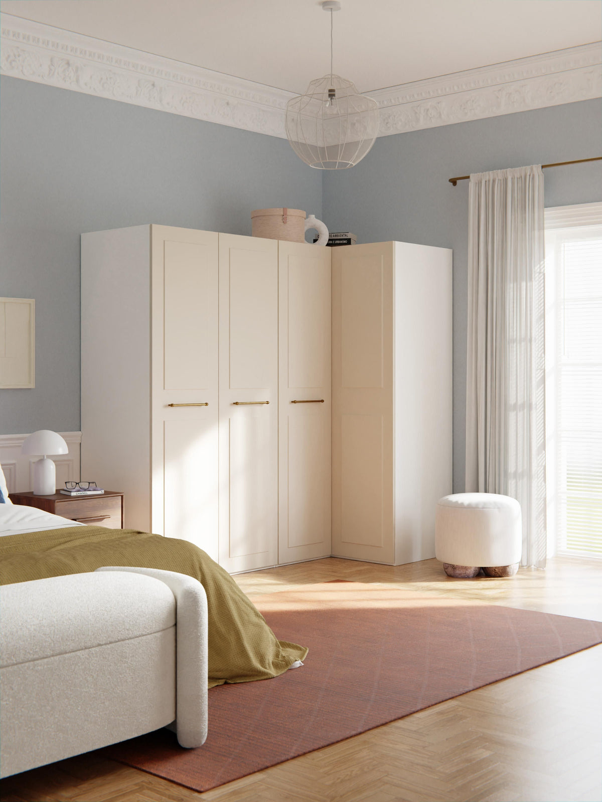 Charlise Corner Wardrobe, Modular, 215 cm Wide, in Various Sizes