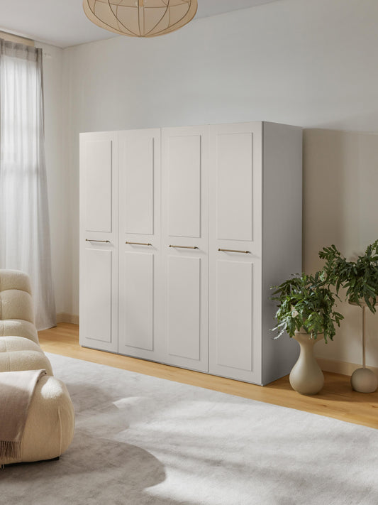 Charlise Hinged-Door Modular Wardrobe, 200 cm Wide, in Various Sizes
