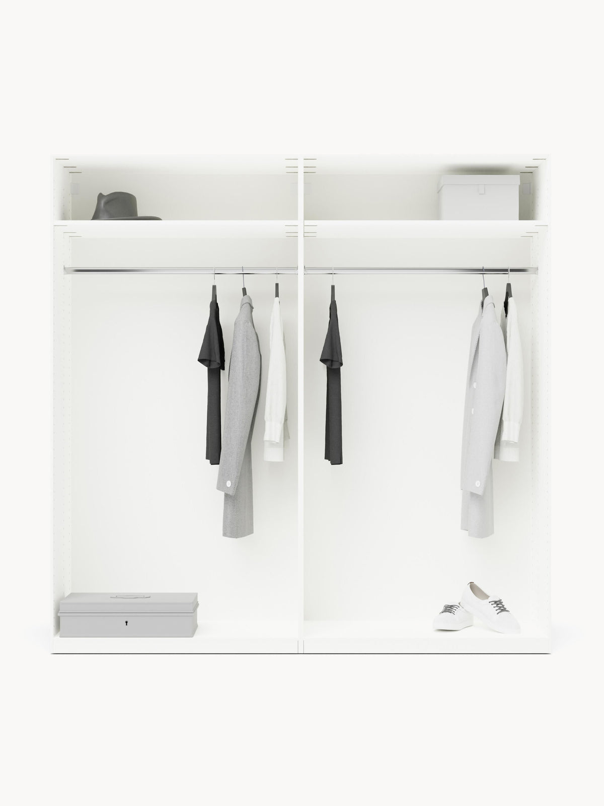 Charlise Hinged-Door Modular Wardrobe, 200 cm Wide, in Various Sizes