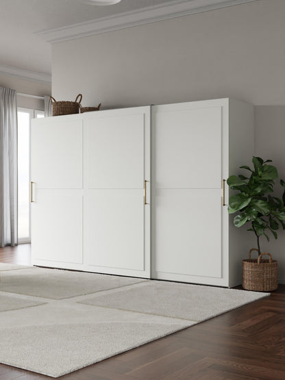 Charlise Modular Sliding-Door Wardrobe, 300 cm Wide, in Various Sizes