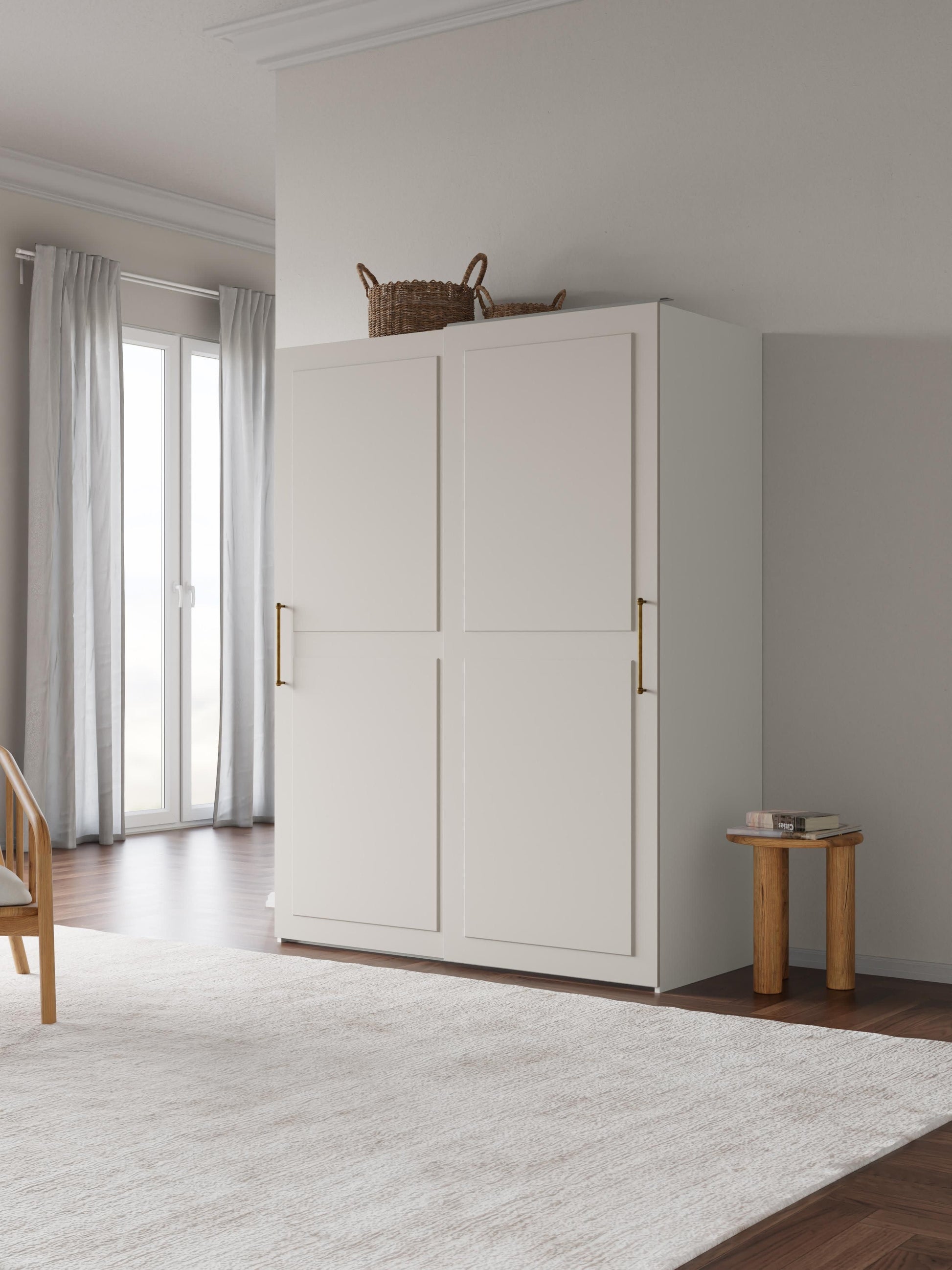 Charlise Sliding-Door Wardrobe, Modular, 150 cm Wide, in Various Sizes