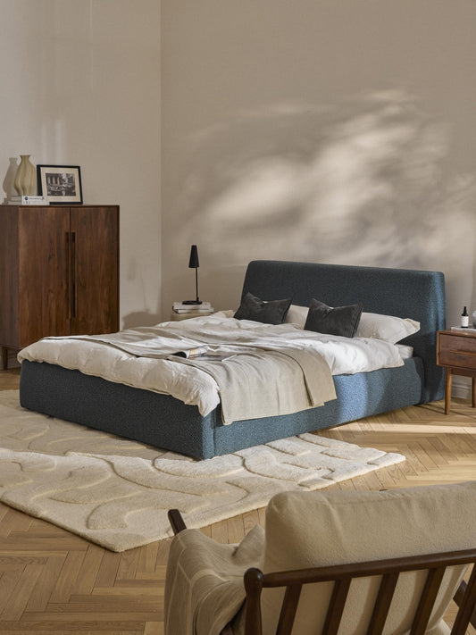 Cloven Bouclé Upholstered Bed