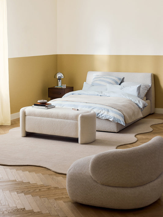 Cloven Bouclé Upholstered Bed