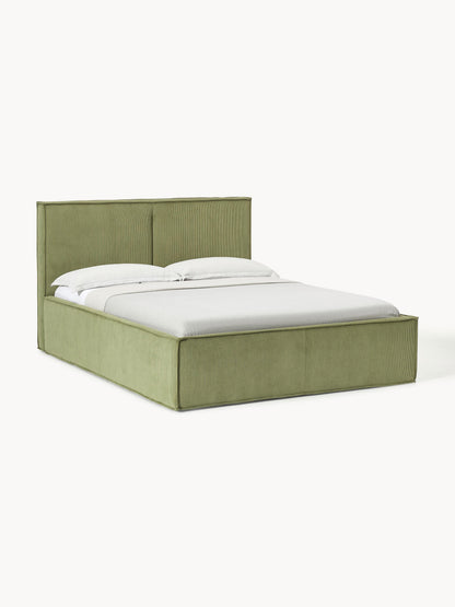 Dreava Corduroy Upholstered Bed with Storage