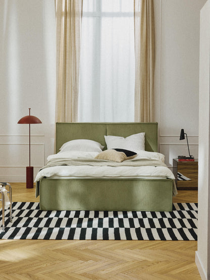 Dreava Corduroy Upholstered Bed with Storage