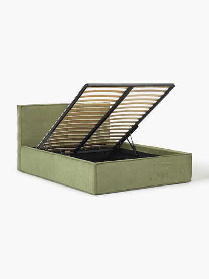 Dreava Corduroy Upholstered Bed with Storage