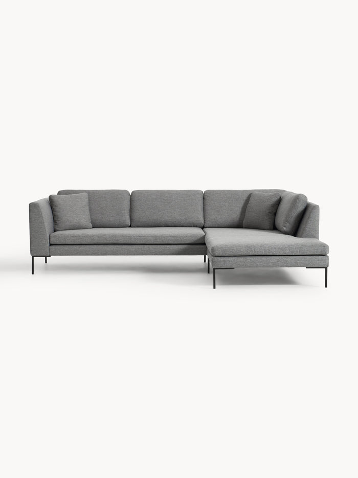Emmara Corner Sofa with Metal Legs
