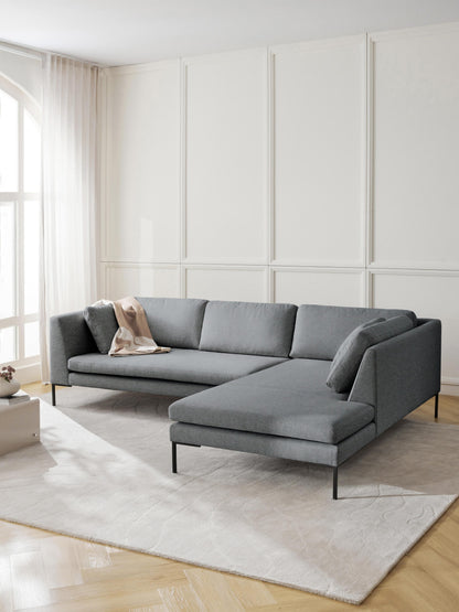 Emmara Corner Sofa with Metal Legs