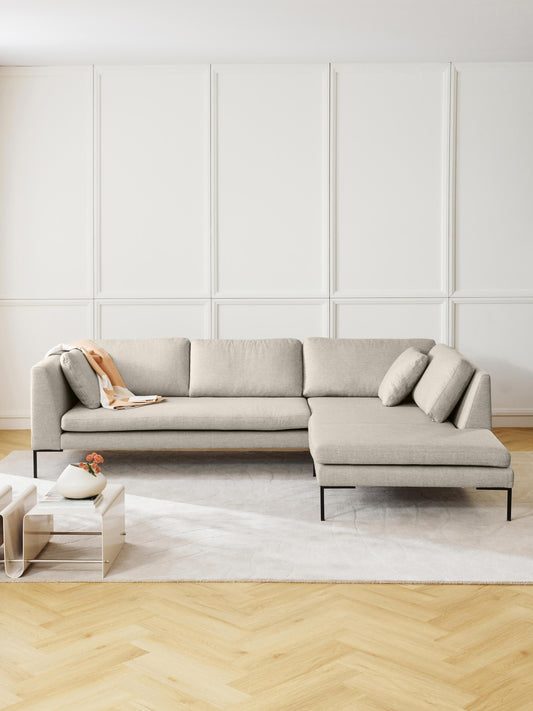 Emmara Corner Sofa with Metal Legs