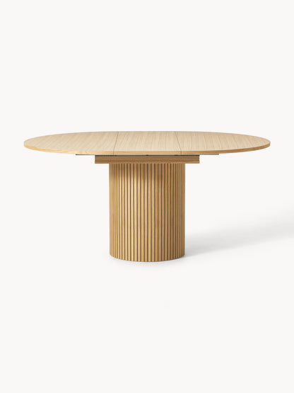 Filvio Extendable Dining Table, Grooved Texture, 120 - 160 x 75 cm