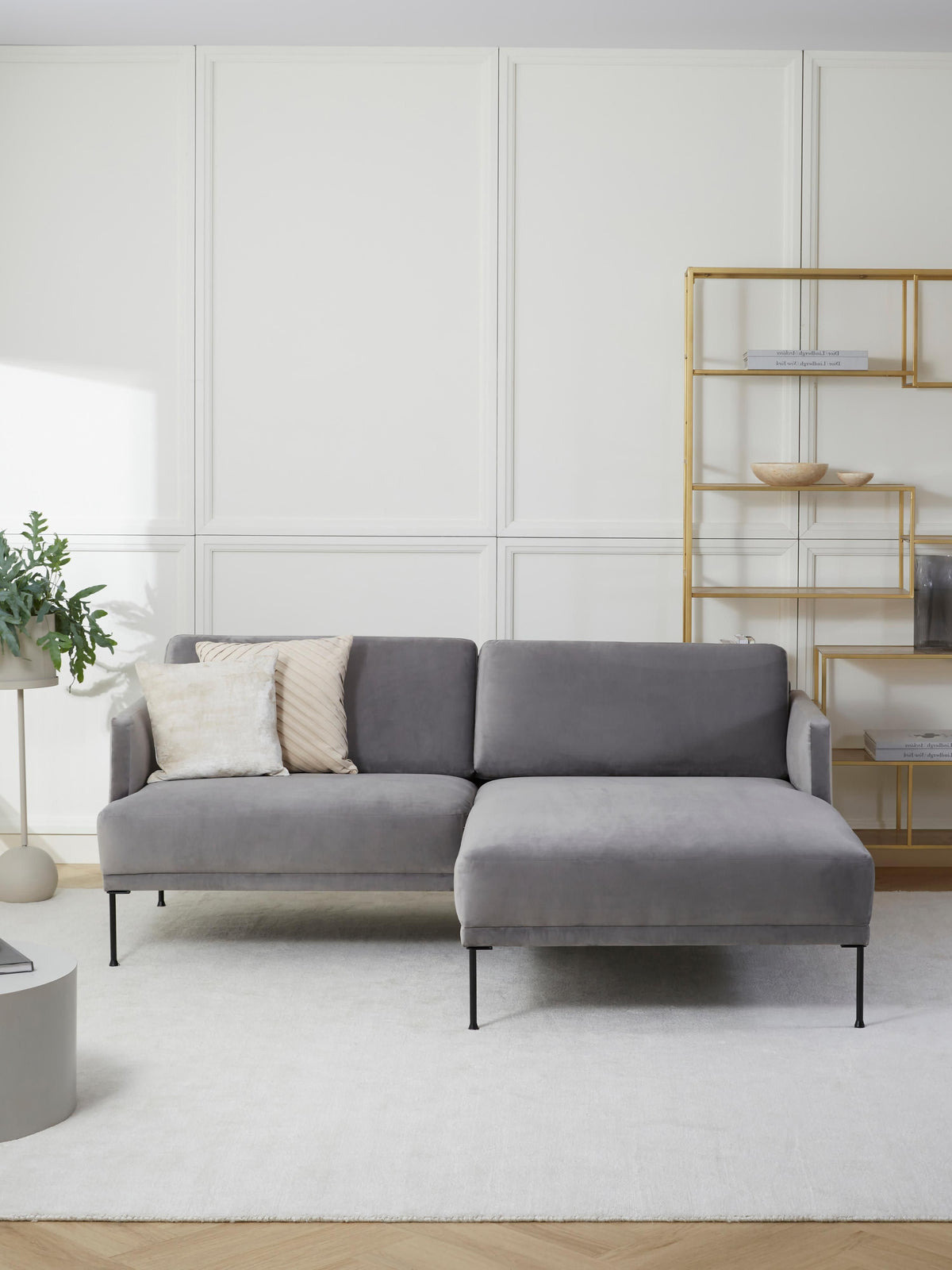 Fluendo Small Velvet Corner Sofa