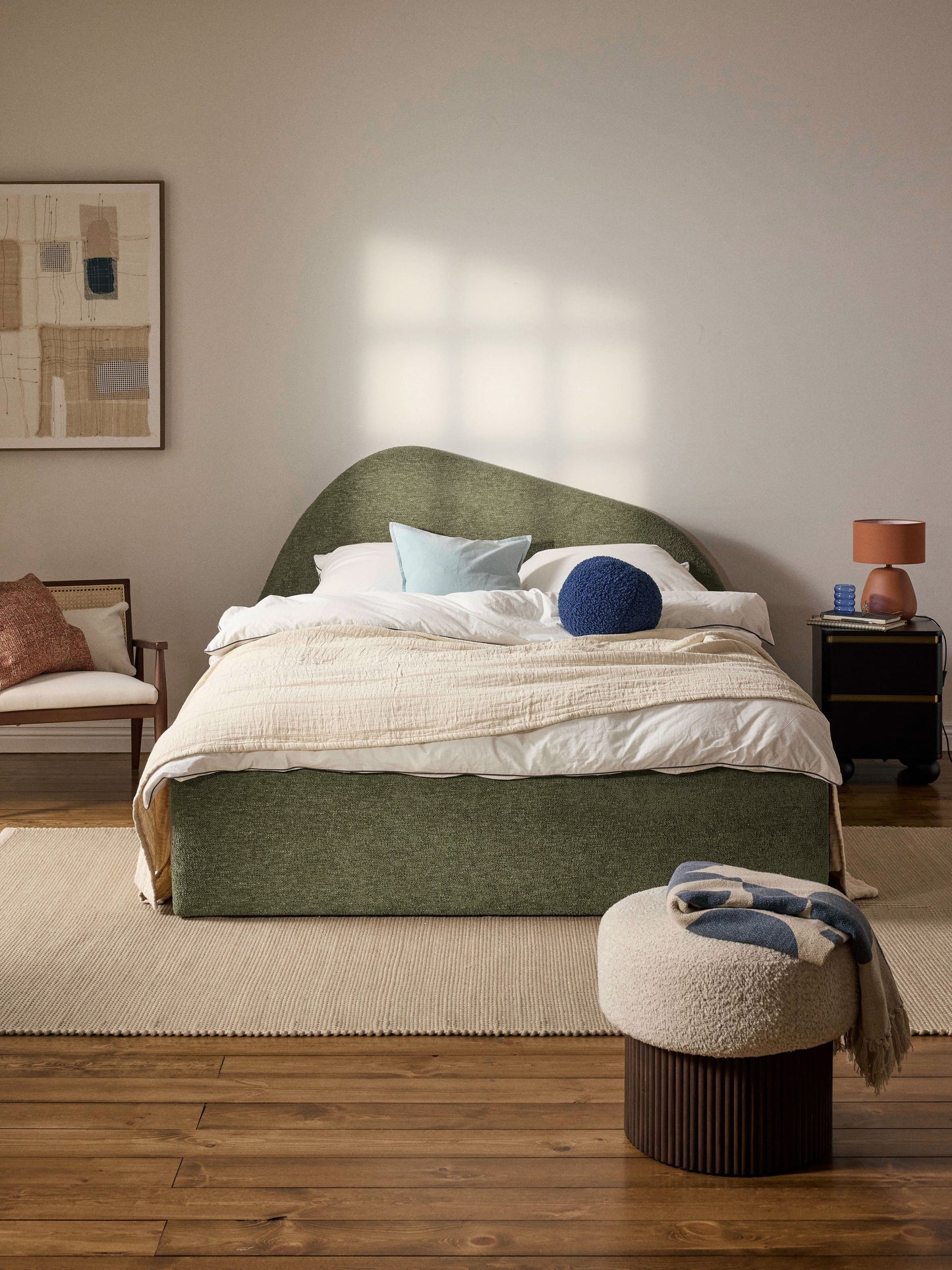 Garvin Bouclé Upholstered Bed