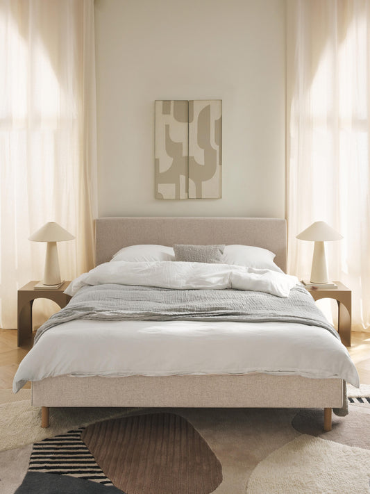 Giulora Upholstered Bed with Wooden Feet