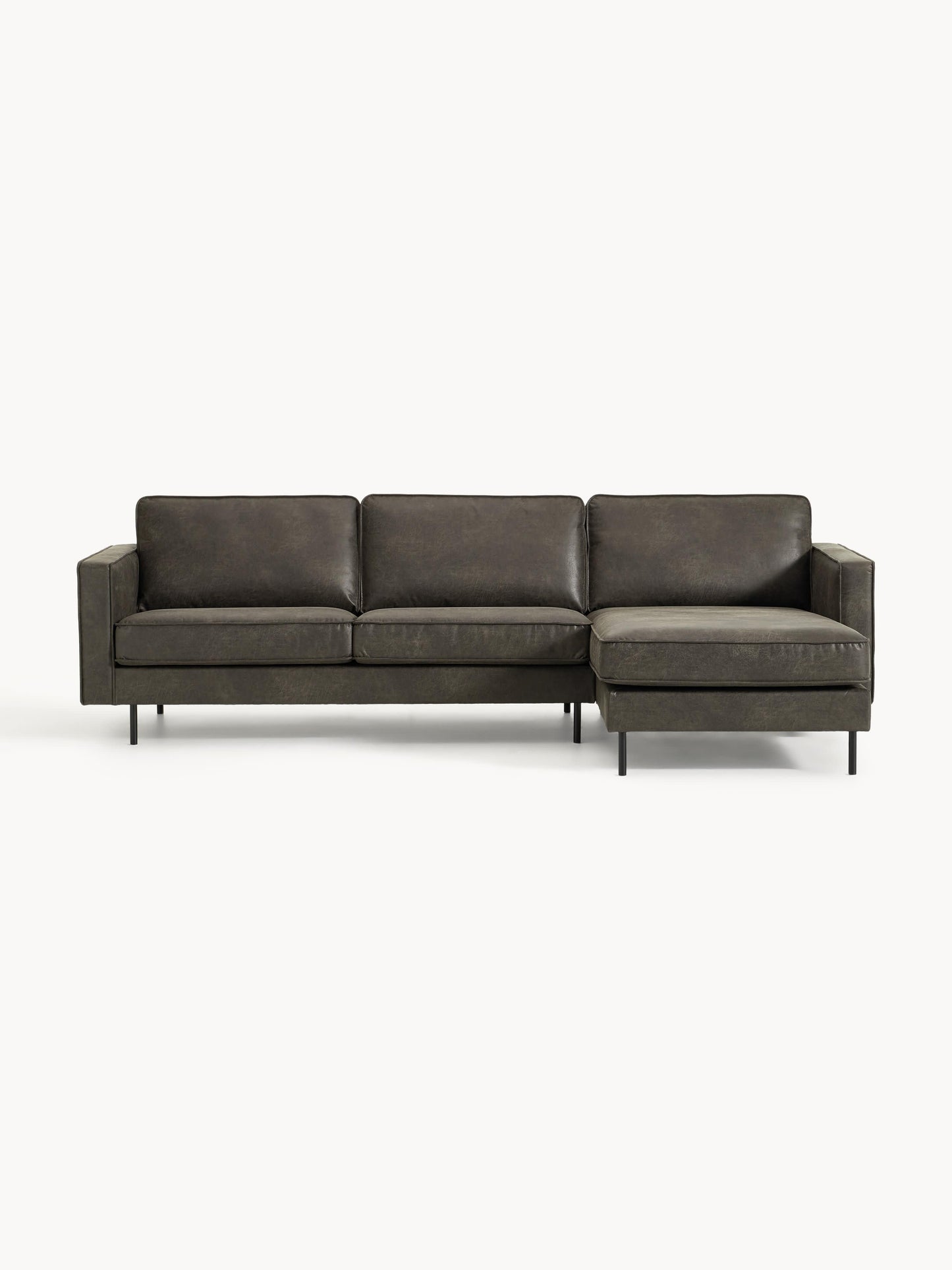Hunwell Leather Corner Sofa (3-Seater)