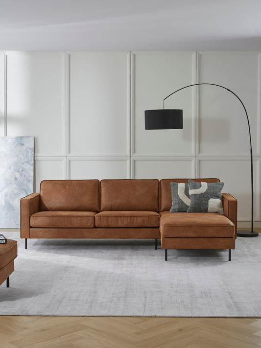 Hunwell Leather Corner Sofa (3-Seater)