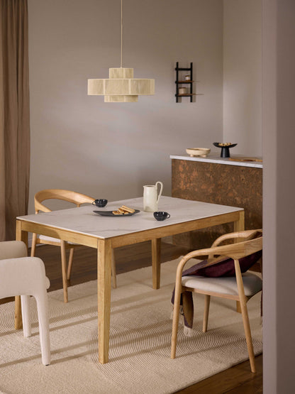 Jackvin Dining Table with Marble-Look Tabletop, in Various Sizes