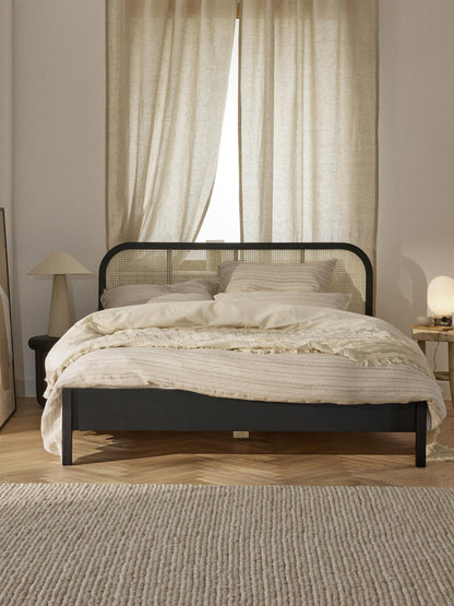 Jonner Wooden Bed, Vienna Cane Headboard