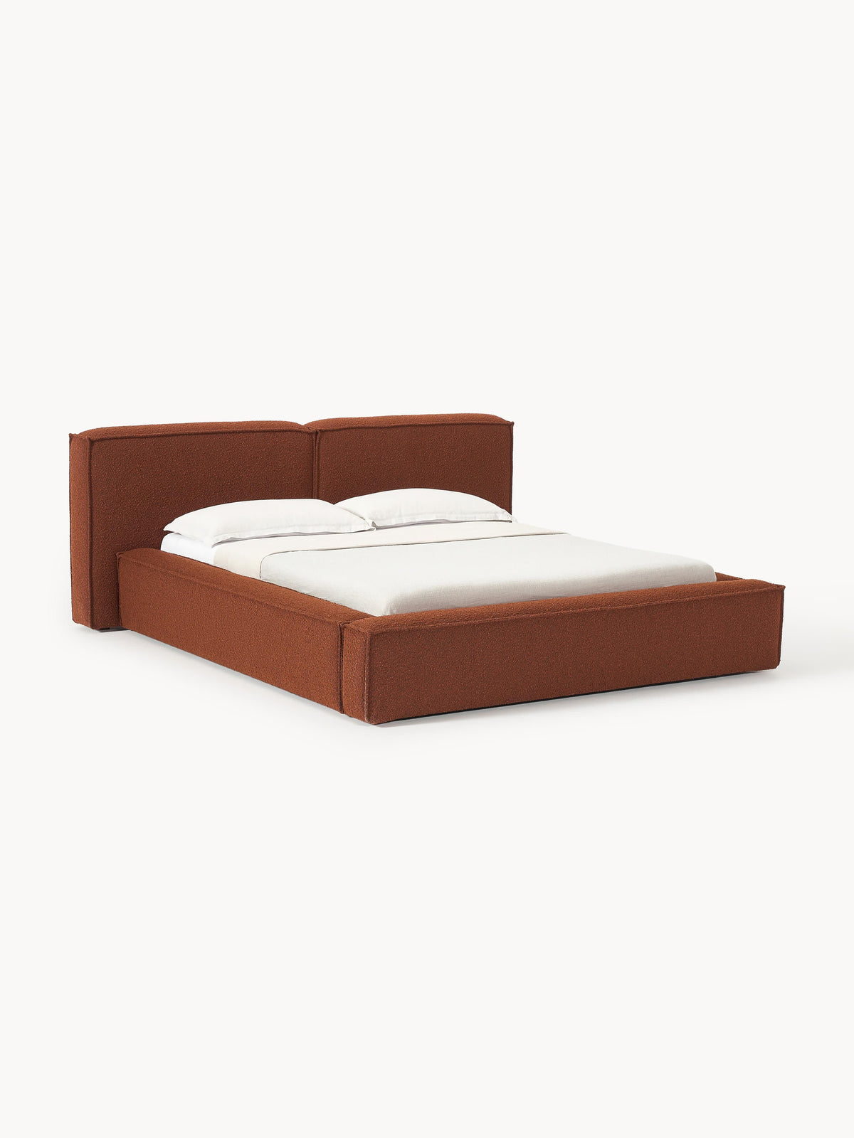 Lennard Bouclé Bed with Storage, Upholstered