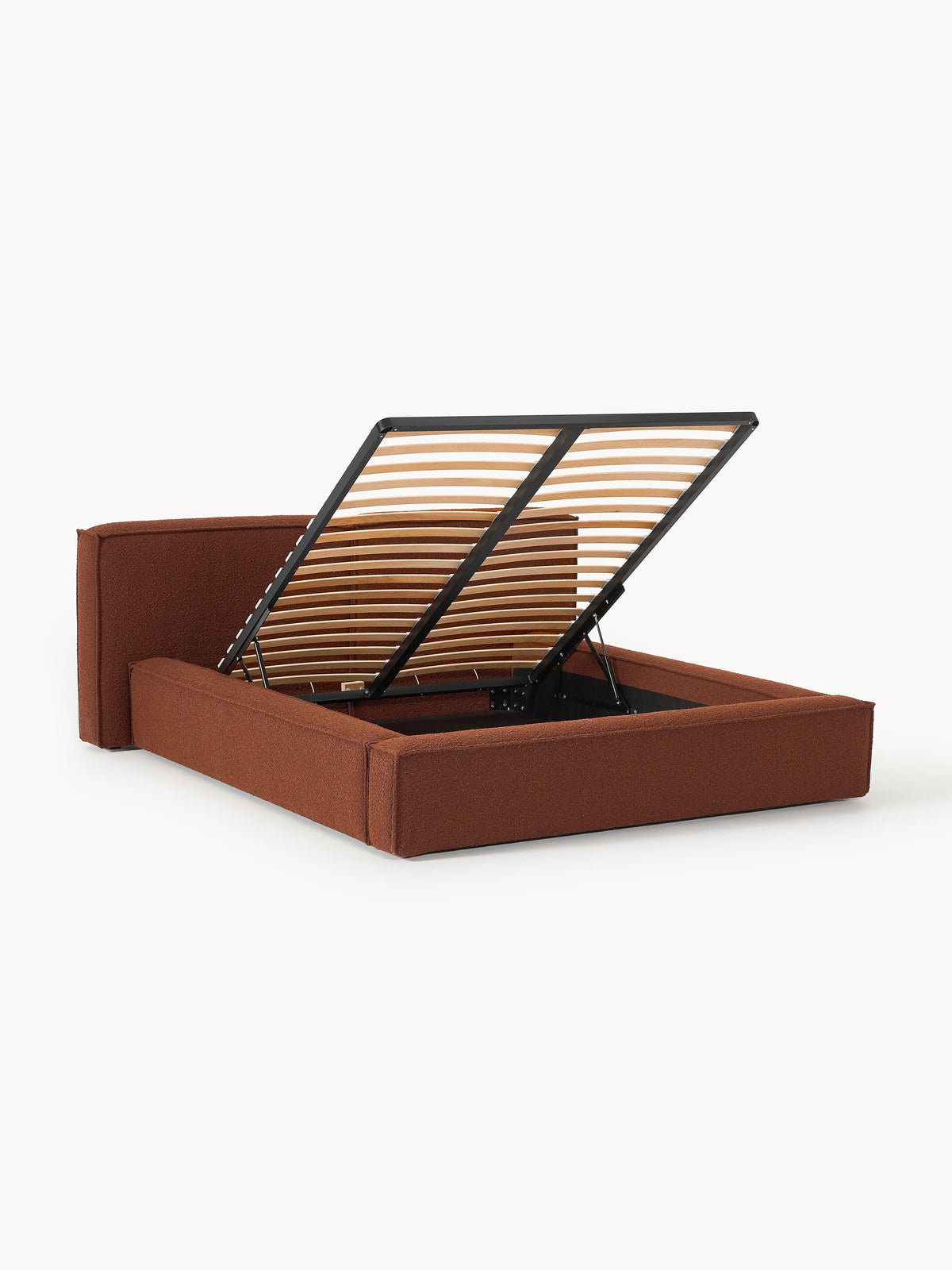 Lennard Bouclé Bed with Storage, Upholstered