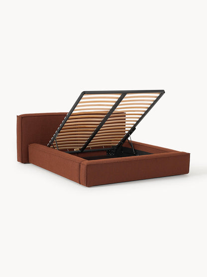 Lennard Bouclé Bed with Storage, Upholstered