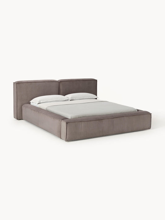 Lennard Corduroy Upholstered Bed with Storage