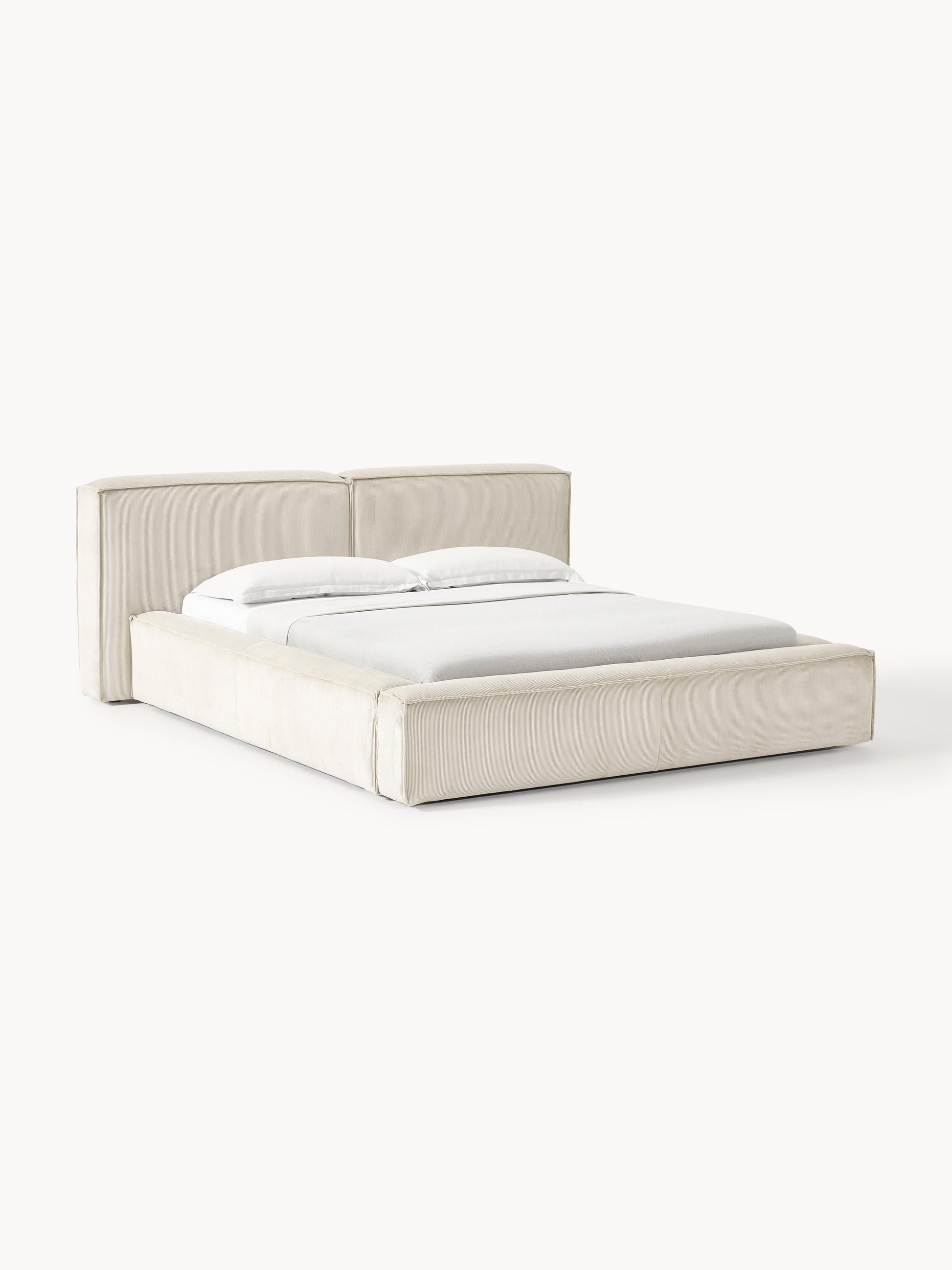 Lennard Corduroy Upholstered Bed with Storage