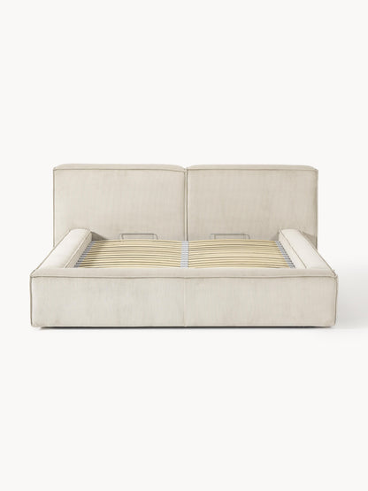 Lennard Corduroy Upholstered Bed with Storage