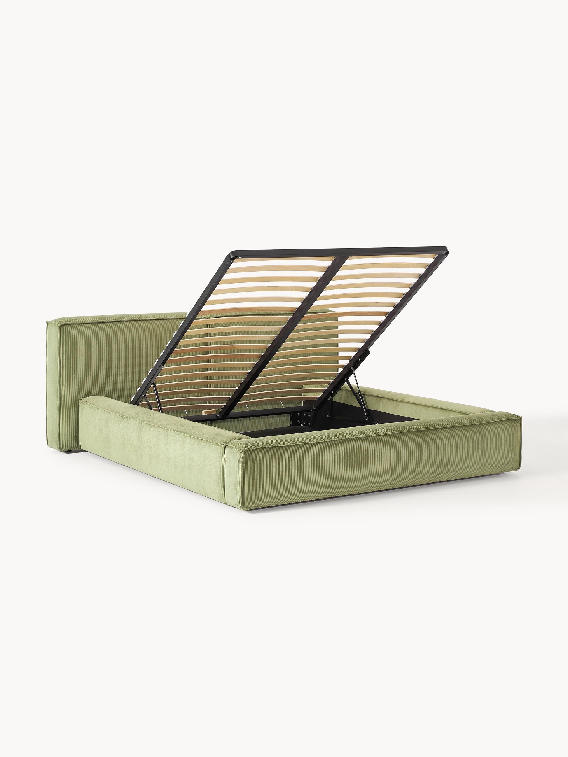 Lennard Corduroy Upholstered Bed with Storage
