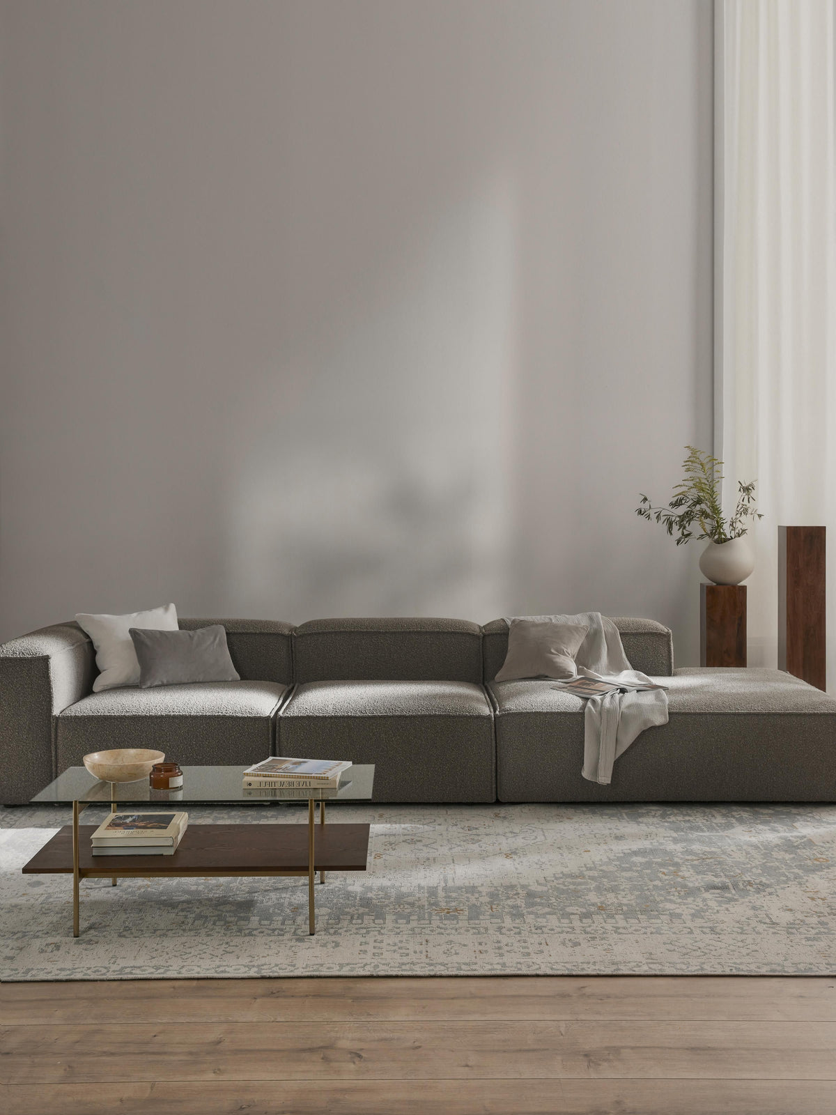 Lennard Modular Bouclé XL Ottoman