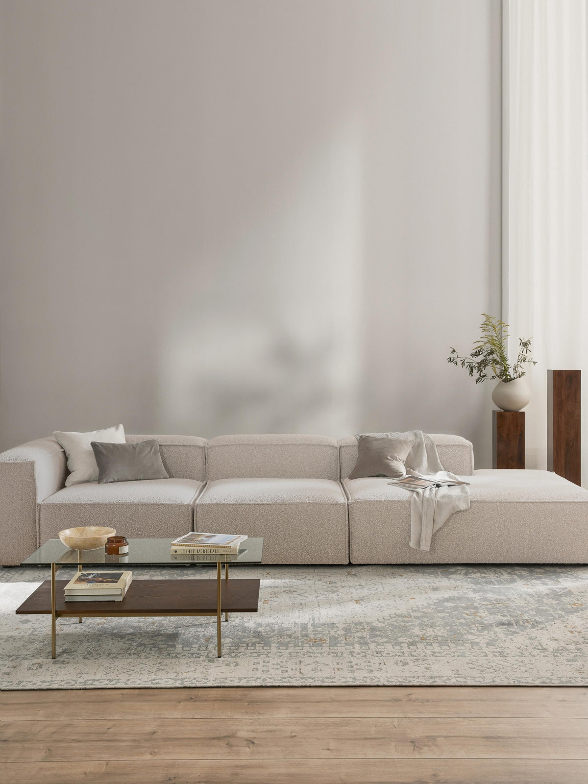 Lennard Modular Bouclé XL Ottoman