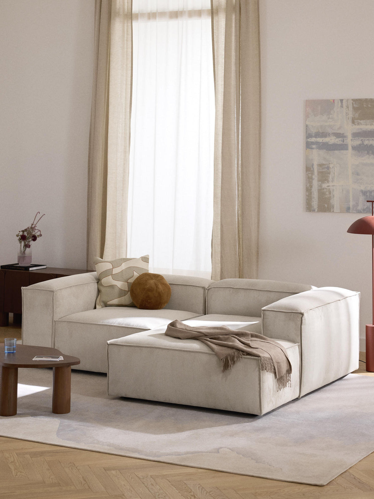 Lennard Modular Corduroy Corner Sofa (2-Seater)