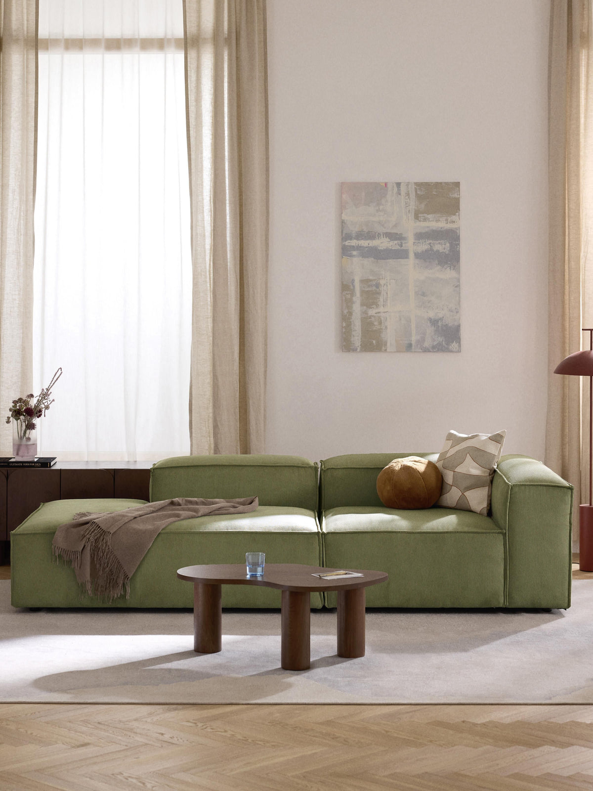 Lennard Modular Ottoman in Corduroy