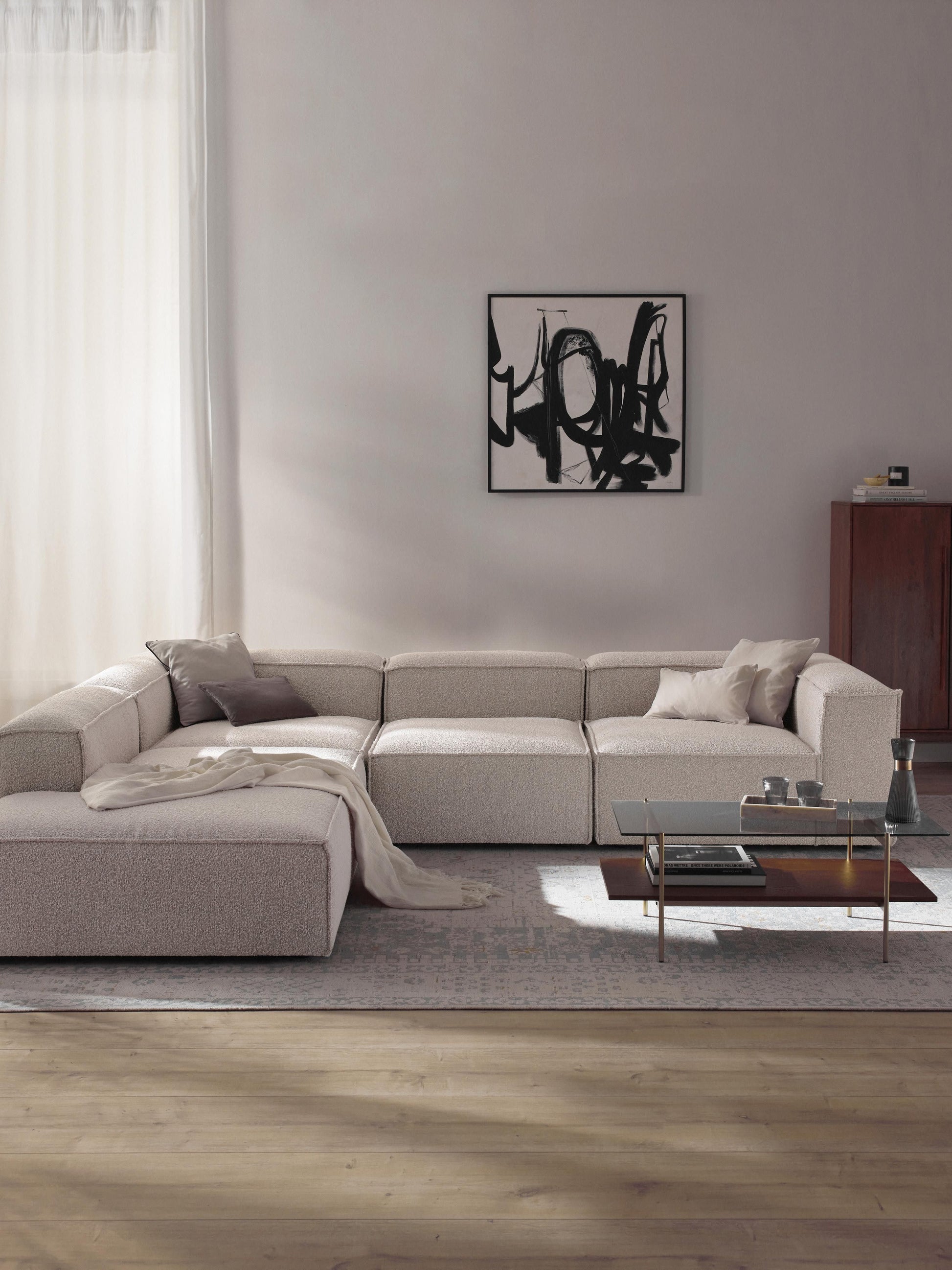 Lennard Modular XL Corner Sofa (4-Seater) in Bouclé