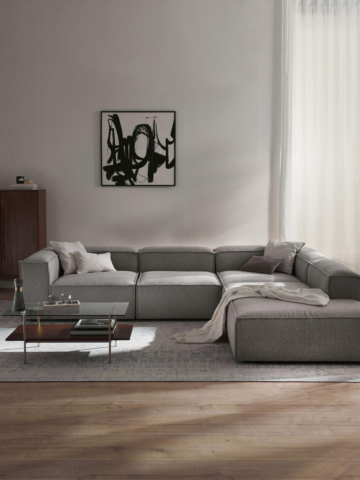 Lennard Modular XL Corner Sofa (4-Seater) in Bouclé
