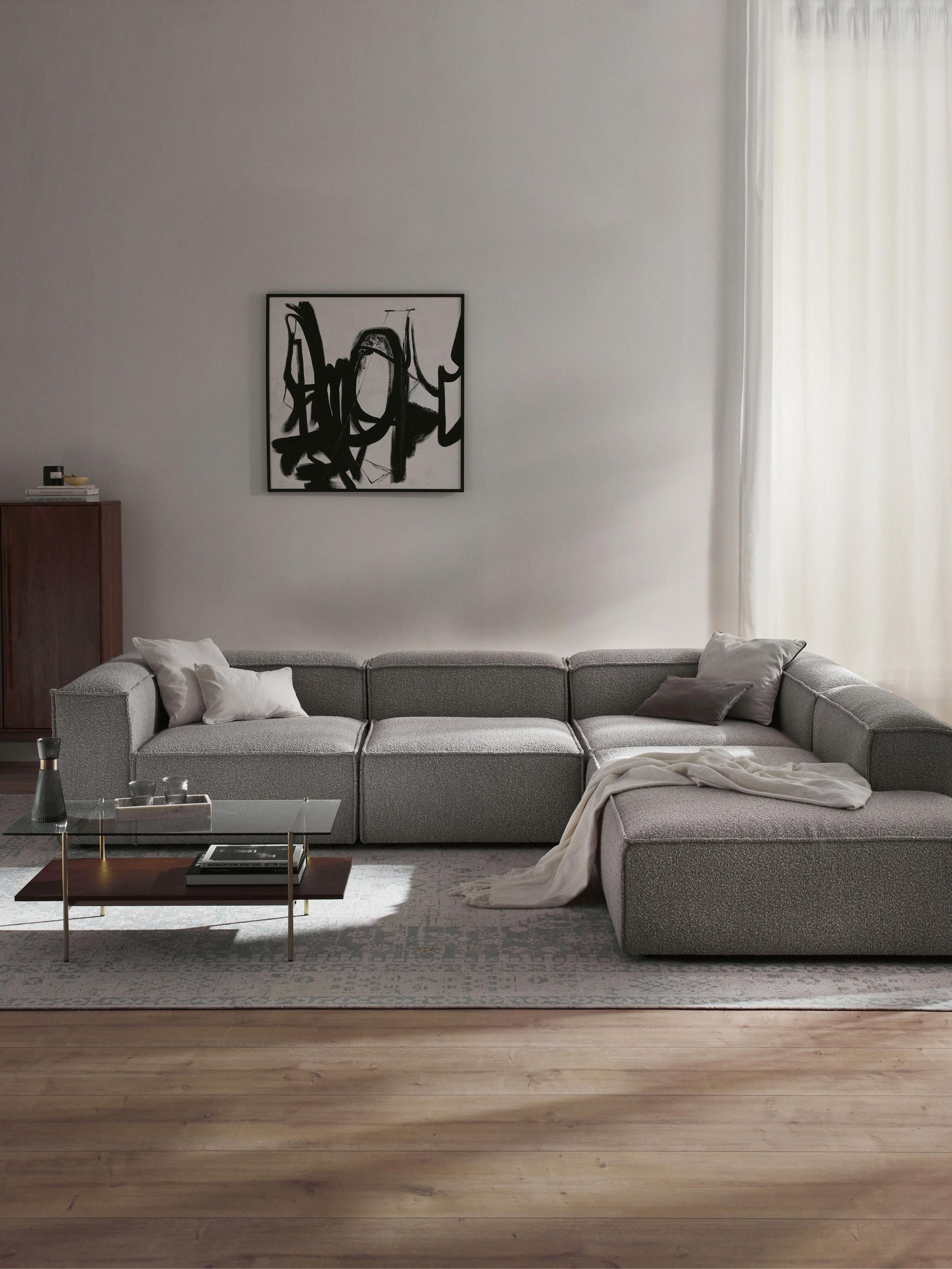 Lennard Modular XL Corner Sofa (4-Seater) in Bouclé