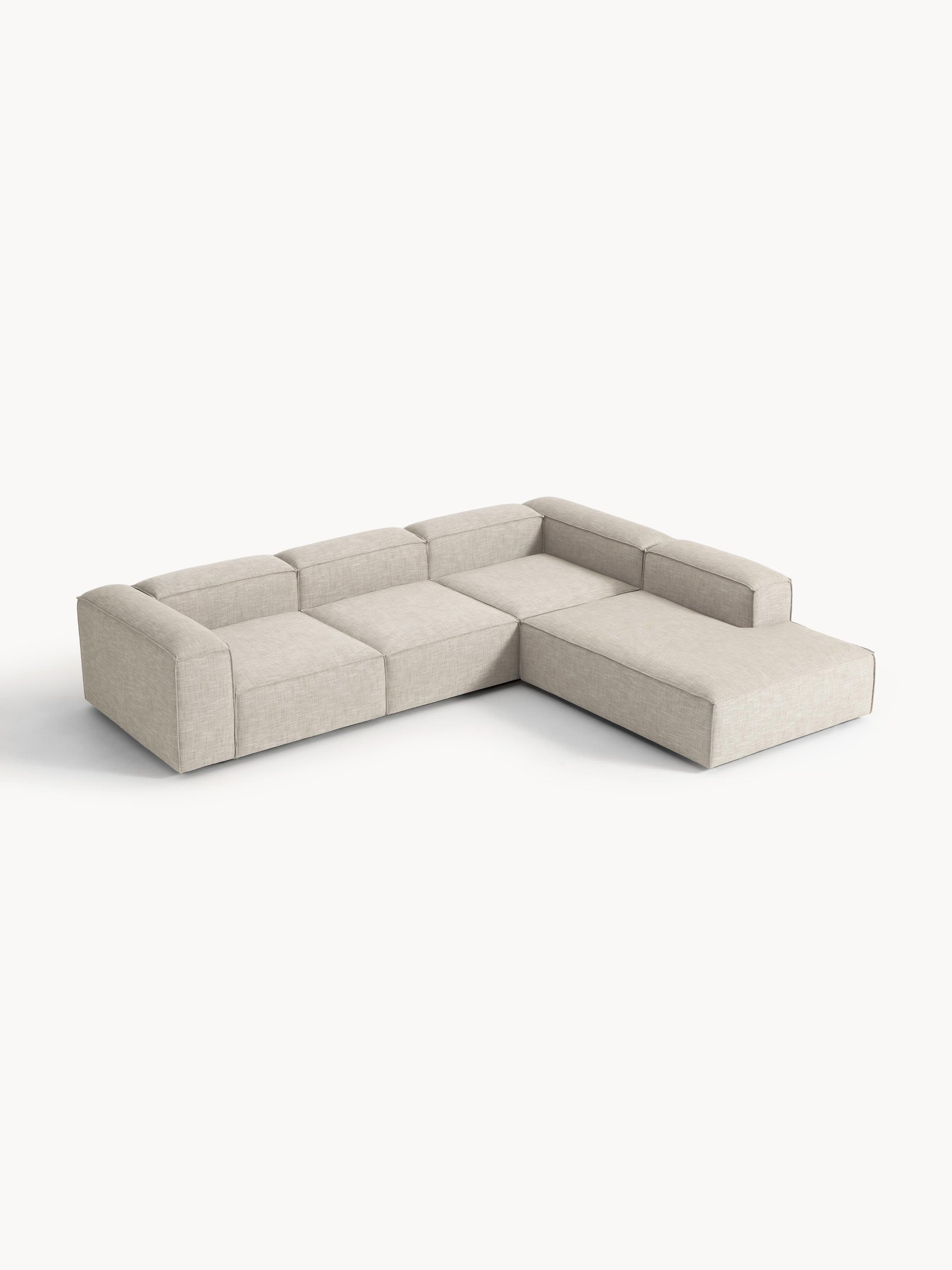 Lennard Modular XL Corner Sofa (4-Seater) in Linen Blend