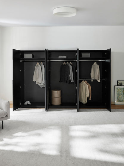 Leonis Hinged-Door Wardrobe, Modular, 300 cm Wide, in Various Sizes