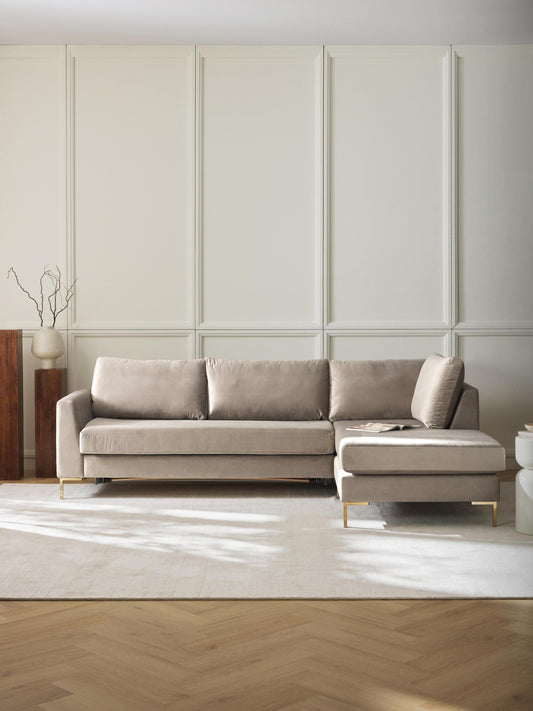 Lunelle Velvet Sofa Bed with Mattress, 3-Seater