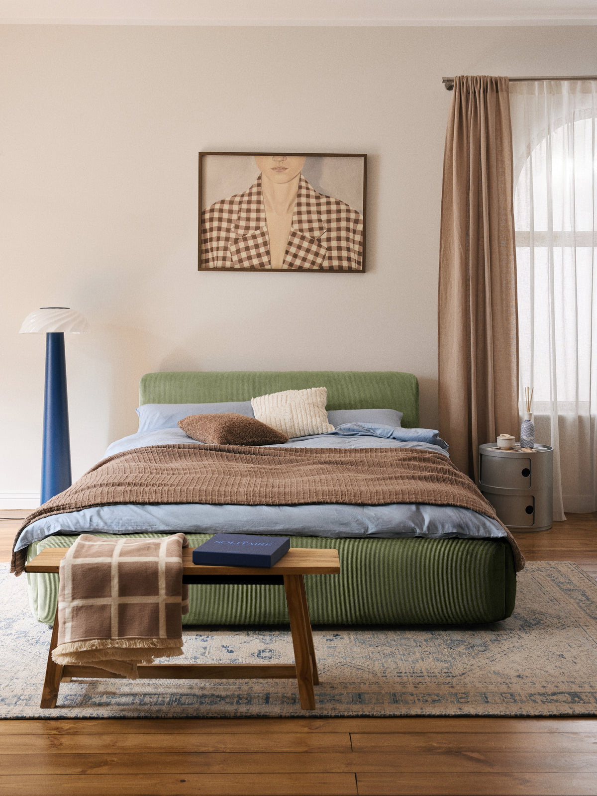 Melina Bed, Upholstered