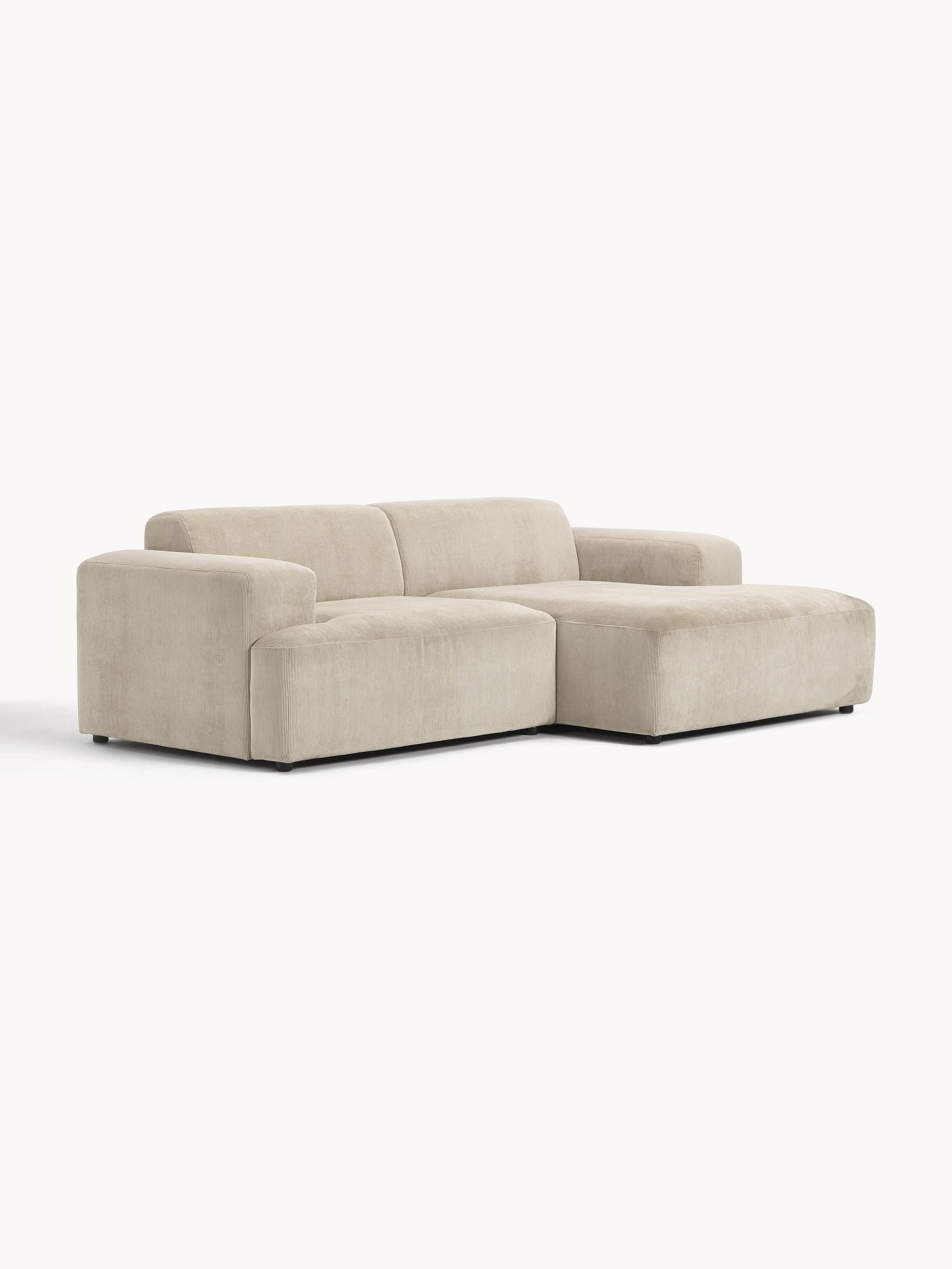 Melina Corduroy Corner Sofa, 3-Seater