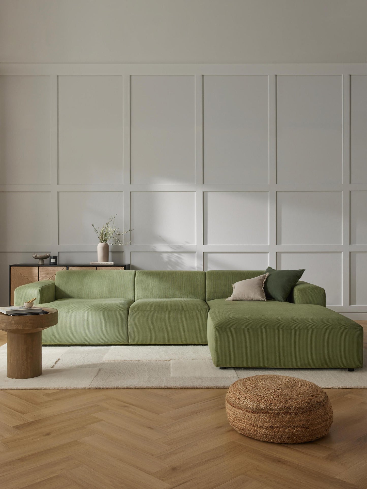 Melina Corduroy Corner Sofa (4-Seater)