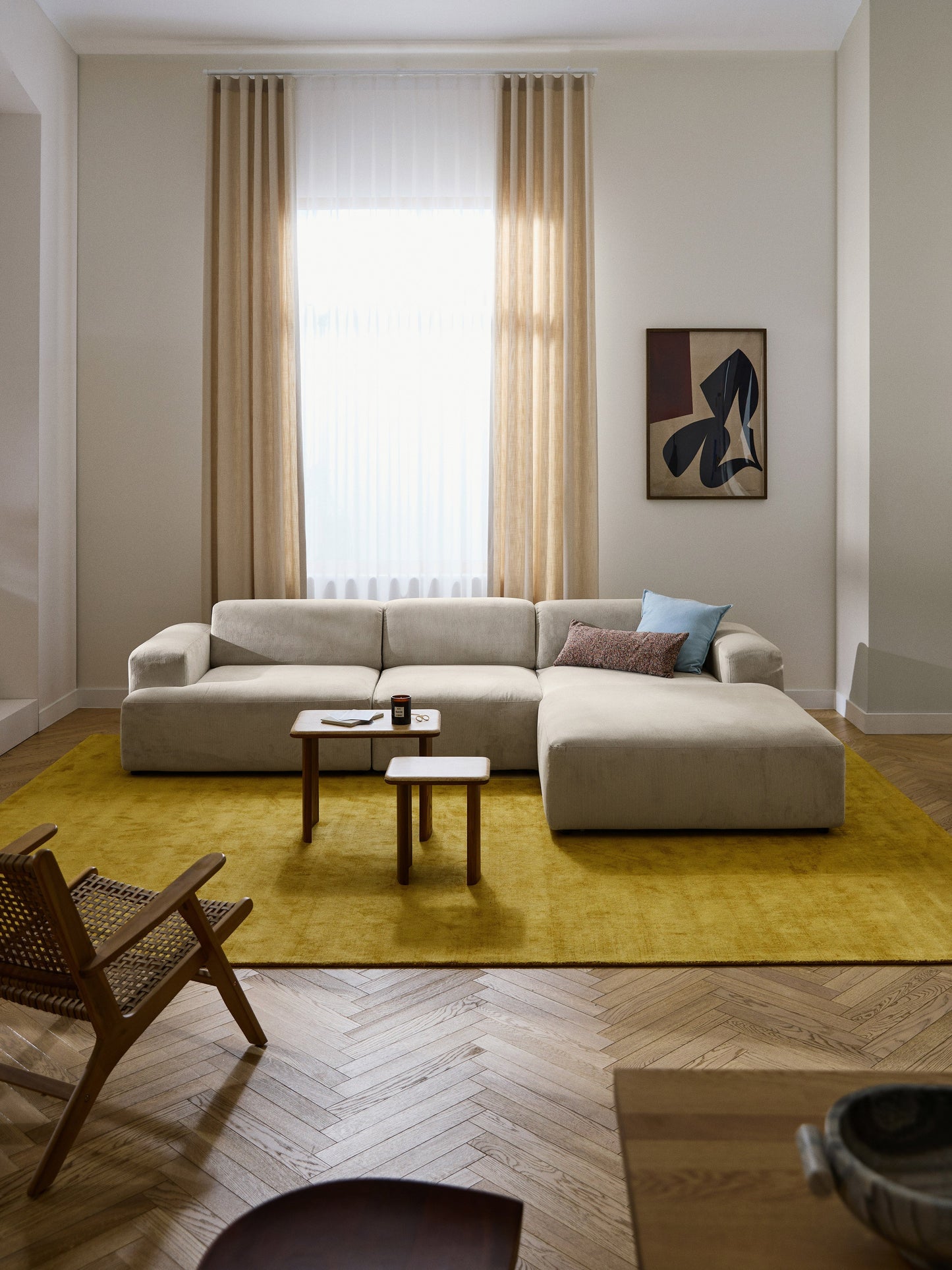 Melina Corduroy Corner Sofa (4-Seater)