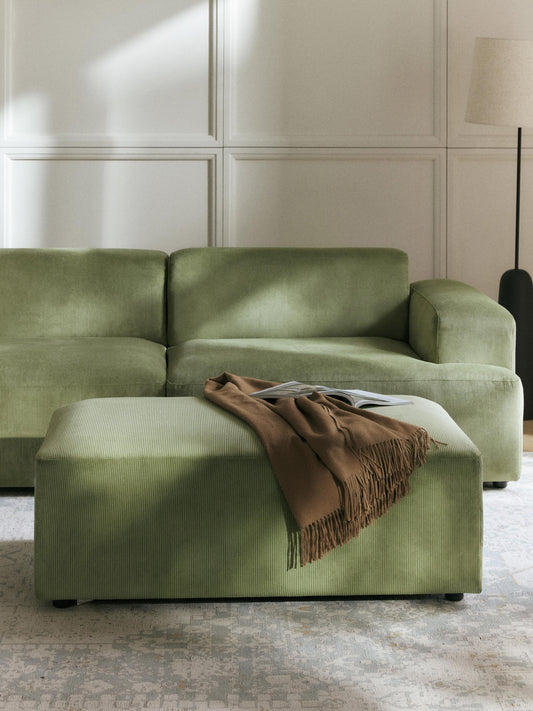 Melina Corduroy XL Ottoman, W 116 x D 72 cm