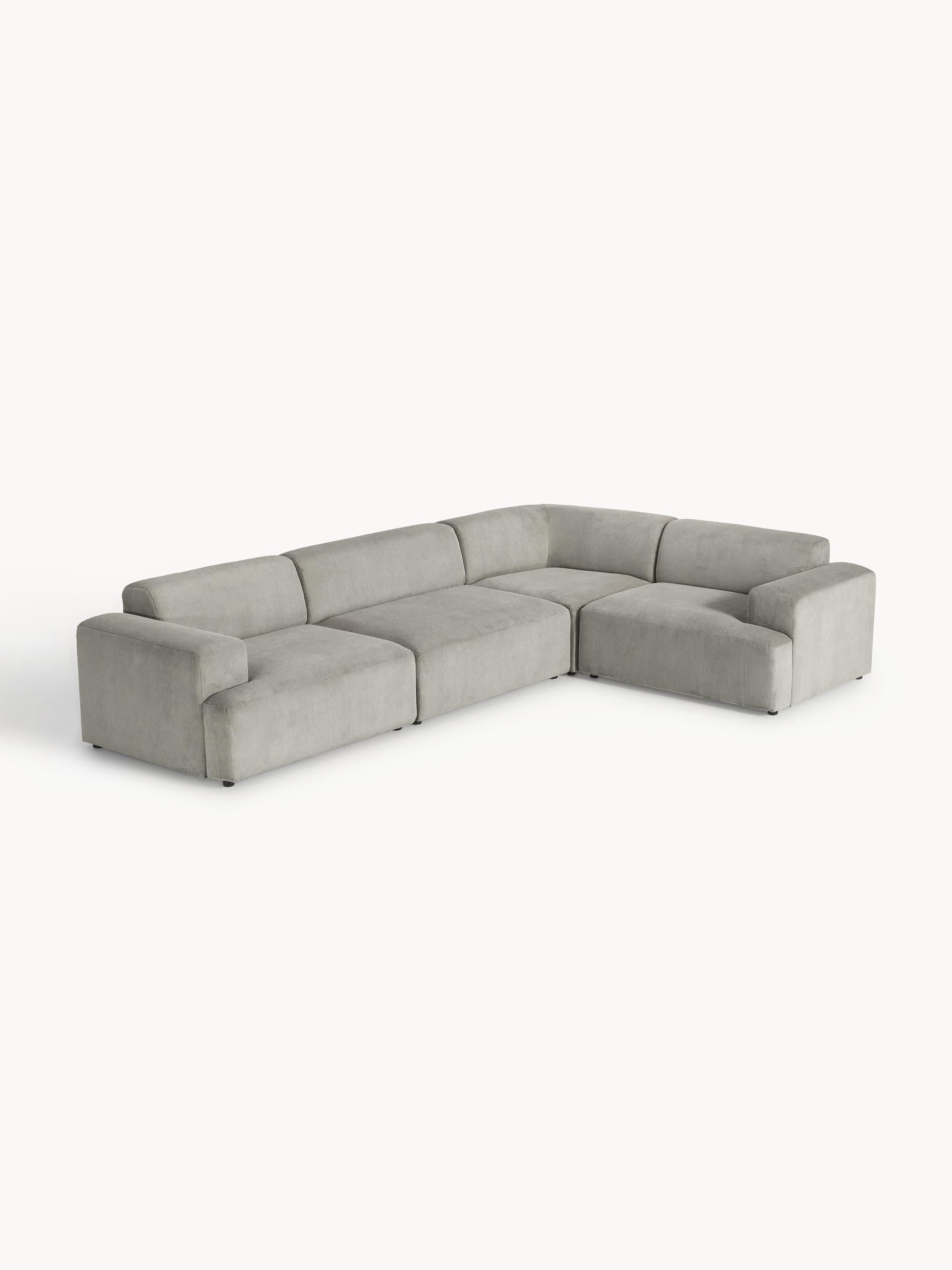 Melina Large Corduroy Corner Sofa (4-Seater)