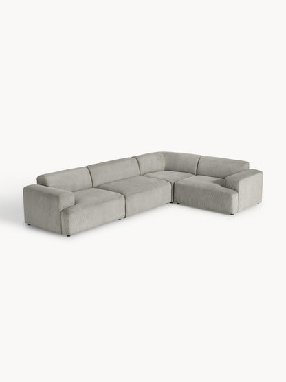 Melina Large Corduroy Corner Sofa (4-Seater)