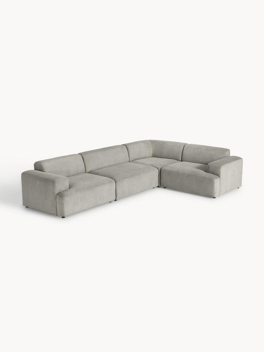 Melina Large Corduroy Corner Sofa (4-Seater)