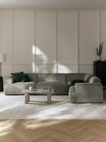 Melina Large Corduroy Corner Sofa (4-Seater)