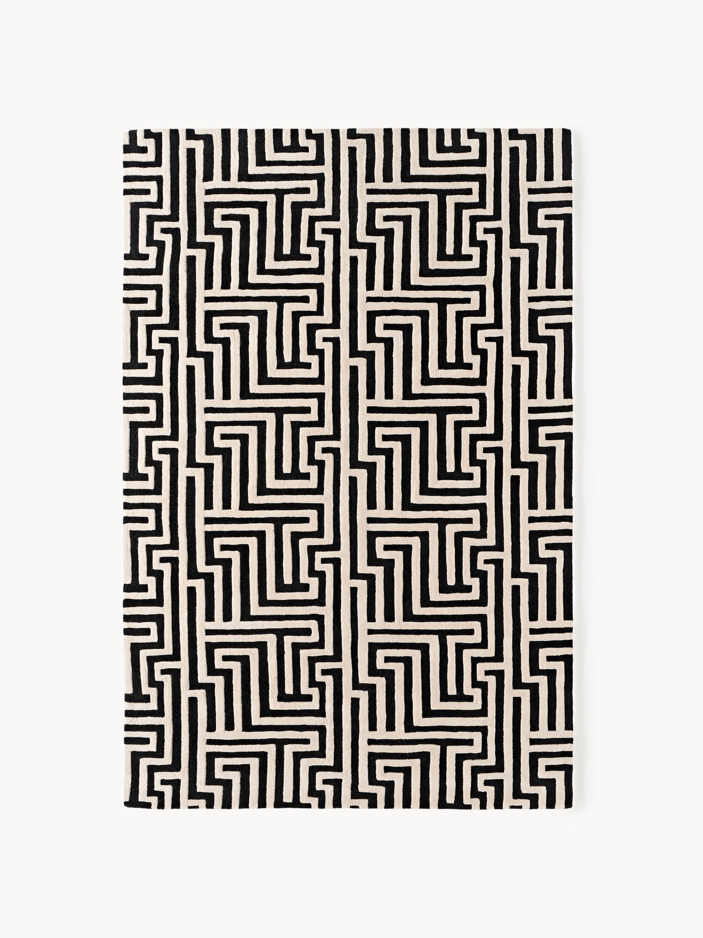 Montaro Wool Rug, Hand-Tufted, with Raised High-Low Texture